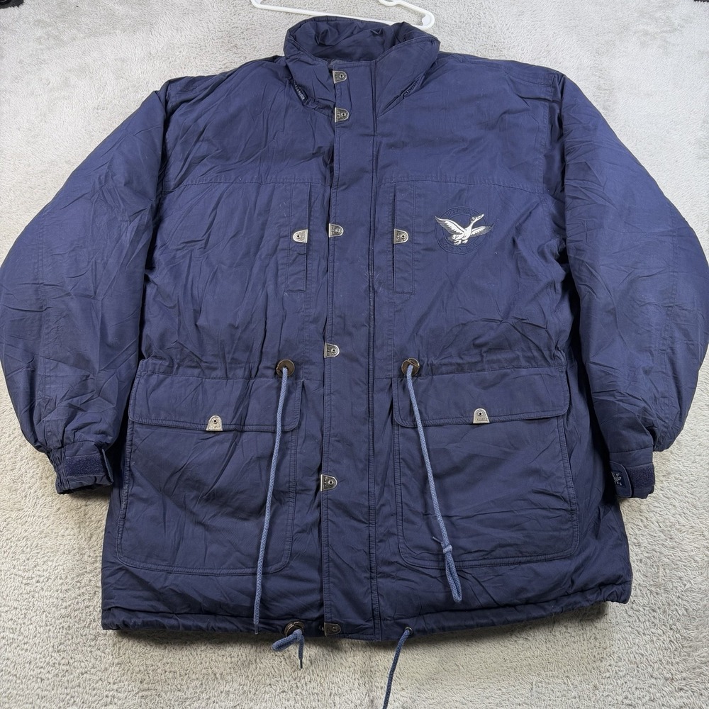 Triple Fat Goose Jacket Womens 1X Navy Down Lined Insulated Winter Coat Pockets